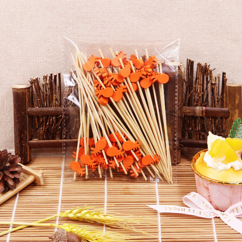 12cm Pineapple Bamboo Cocktail Picks – Large Yellow & Small Yellow/Orange/Blue | Pack of 100pcs | Eco-Friendly Food, Fruit, Dessert & Appetizer Skewers | Wholesale EXW Prices