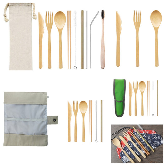 Bamboo Tableware | Reusable Bamboo Cutlery | Eco-Friendly Bamboo Cutlery Set – 3–9 pcs Options for Catering & Hospitality Wholesale EXW
