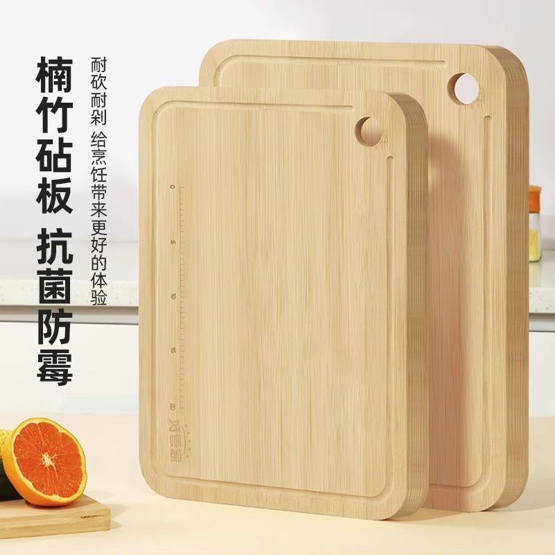 Bamboo Kitchenware | Bamboo Cutting Boards | Extra Thick Antibacterial Bamboo Cutting Board with Measurement Scale & Hanging Hole Wholesale