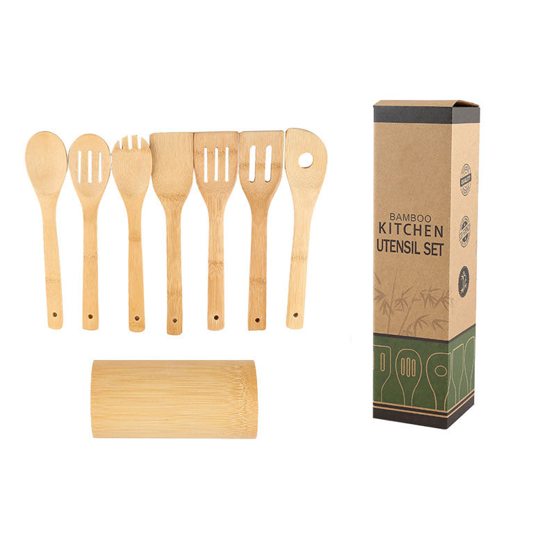 Bamboo Kitchenware | Bamboo Cooking Utensils | Eco-Friendly Bamboo Kitchen Utensil Set with Holder – Non-Stick Safe Cooking Tools Wholesale