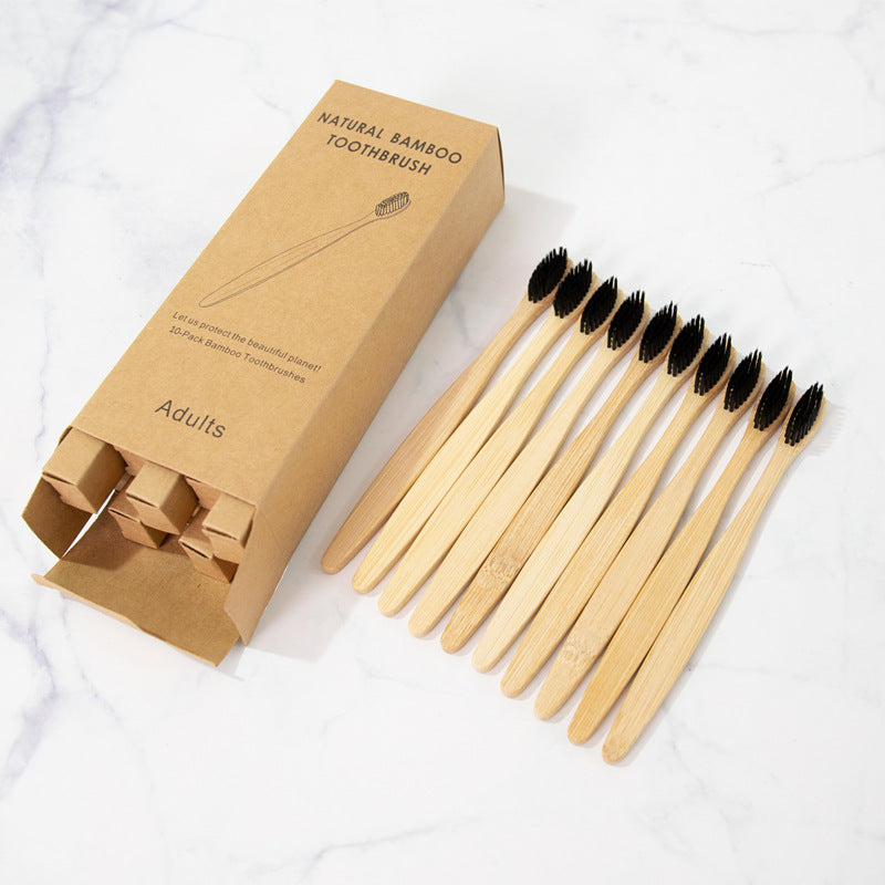 Bamboo Personal Care | Bamboo Toothbrushes | Biodegradable Bamboo Toothbrush Sets – Soft Charcoal Bristles, Eco-Friendly Hotel & Family Packs (8/10/12 pcs) Wholesale EXW