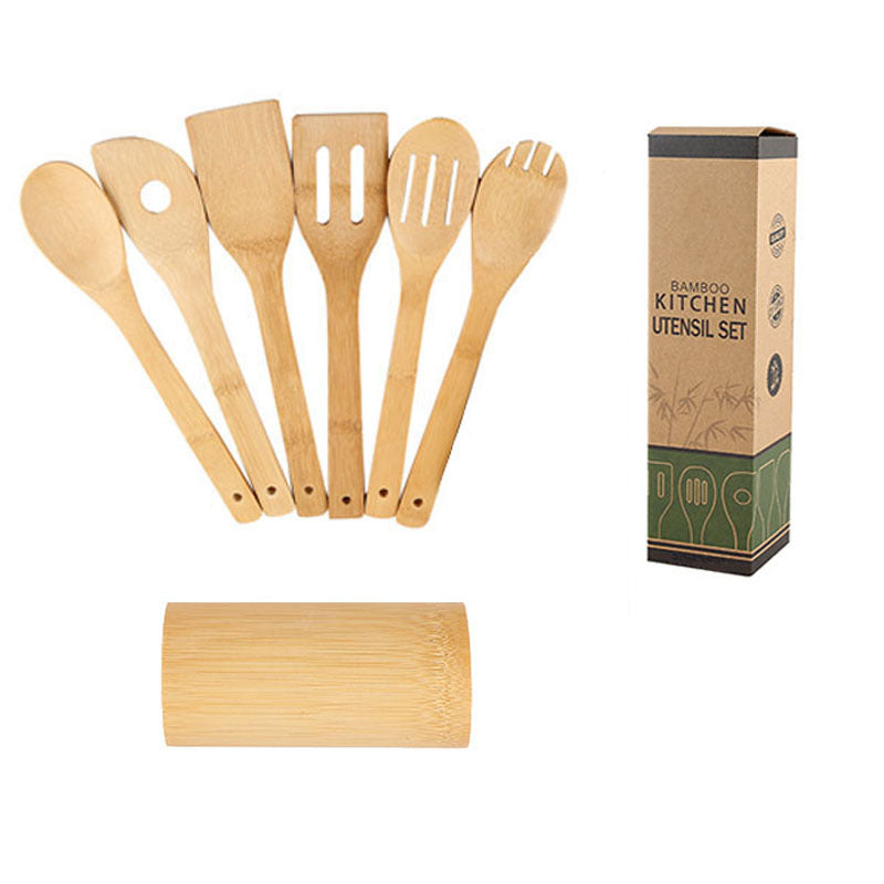 Bamboo Kitchenware | Bamboo Cooking Utensils | Eco-Friendly Bamboo Kitchen Utensil Set with Holder – Non-Stick Safe Cooking Tools Wholesale