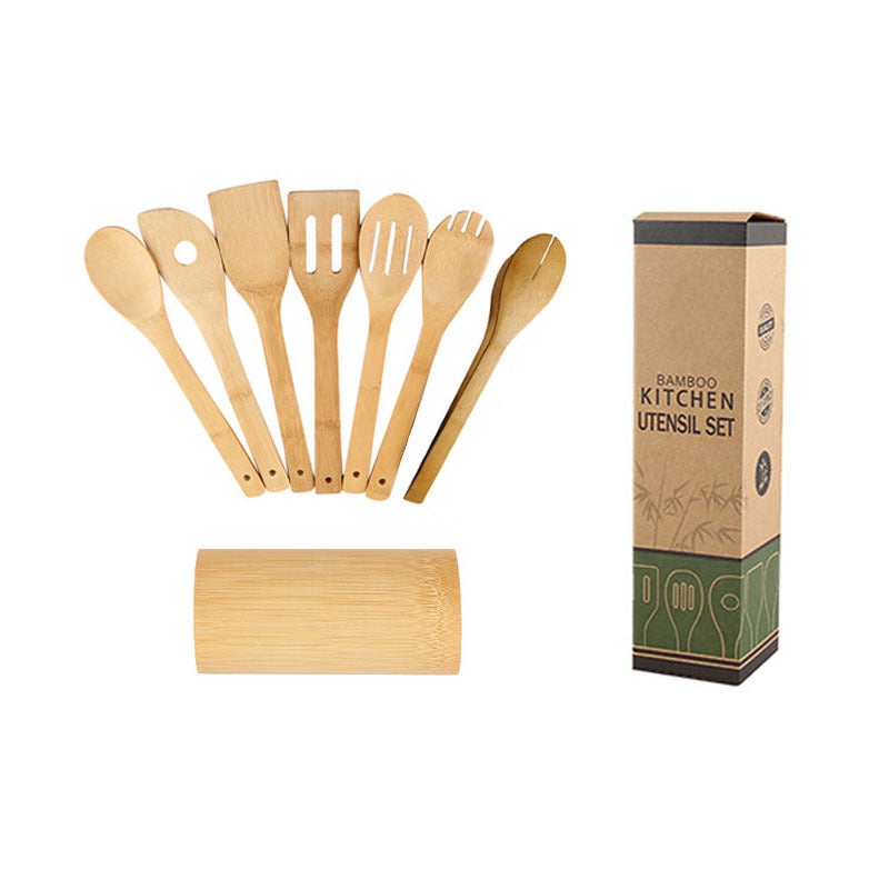 Bamboo Kitchenware | Bamboo Cooking Utensils | Eco-Friendly Bamboo Kitchen Utensil Set with Holder – Non-Stick Safe Cooking Tools Wholesale