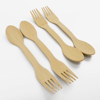 BambooMake.cn Bamboo Spork, Fork and spoon dual-use disposable bamboo cutlery