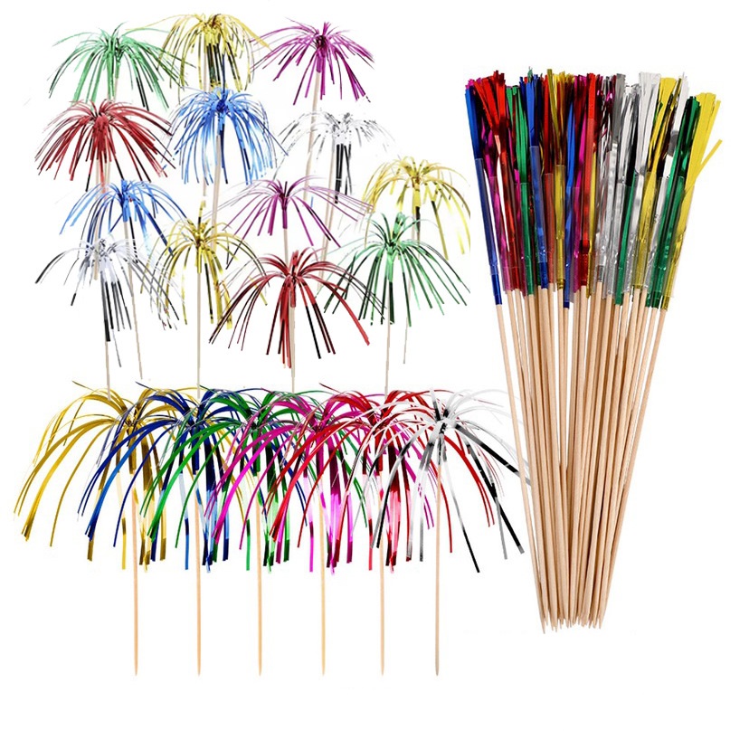 BambooMake.cn Firework Sparkling Cocktail Picks Bamboo Skewer