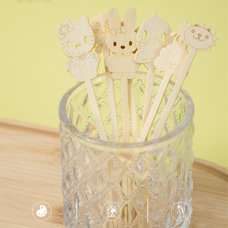 BambooMake.cn Animal Bamboo Skewers Cute Sticks Fruit Picks