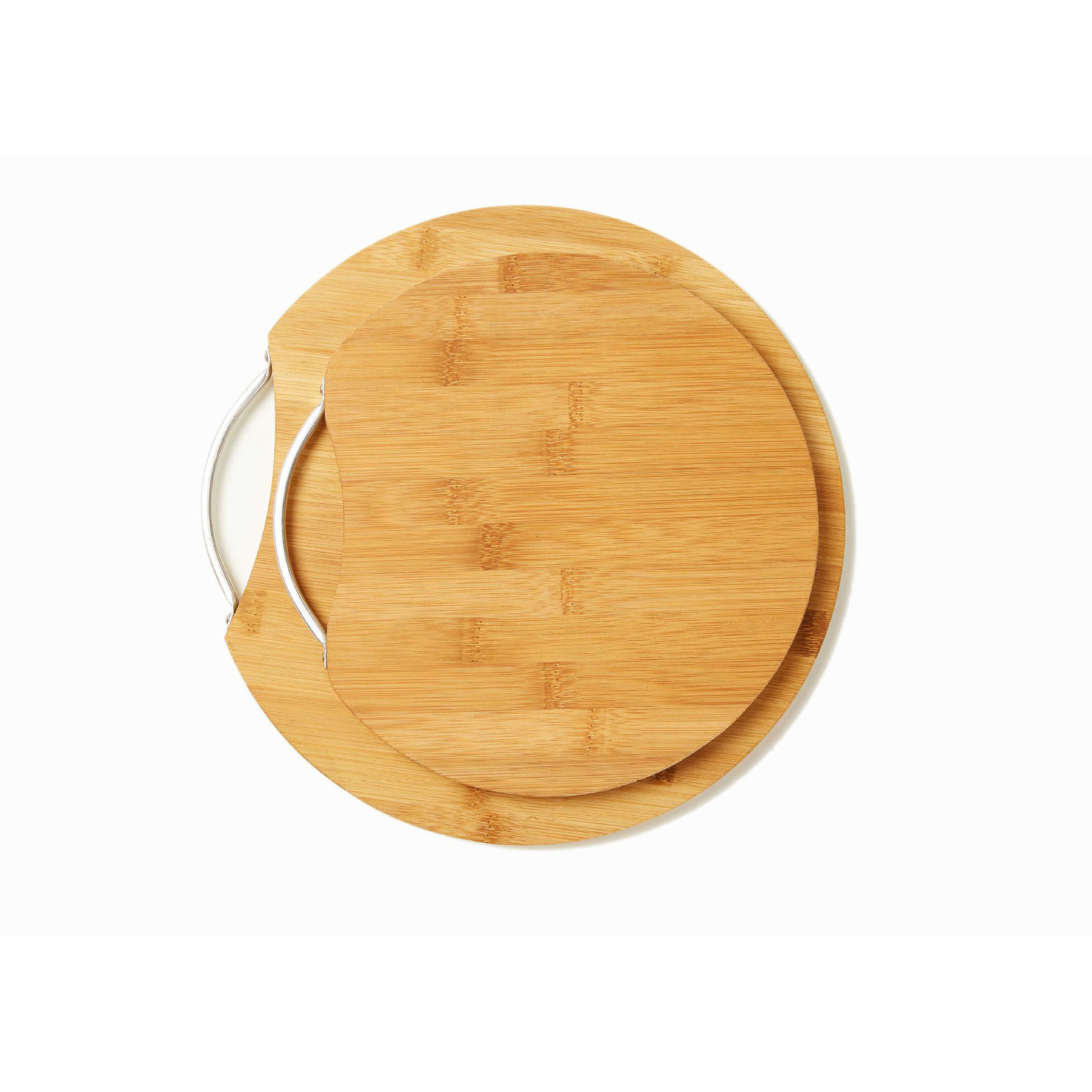 BambooMake.cn Round Spliced Bamboo Cutting Board with Handle