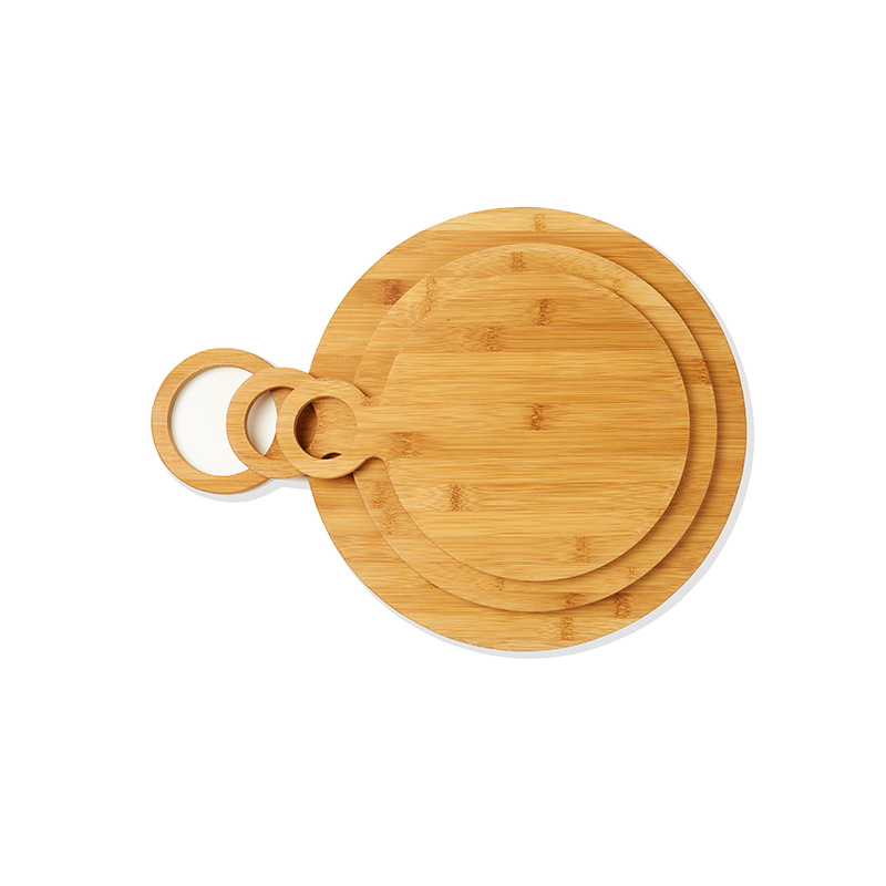 BambooMake.cn Round Natural Bamboo Cutting Board with Hanging Hole