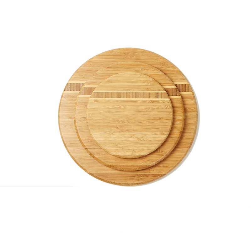 BambooMake.cn Round Natural Spliced Bamboo Cutting Board