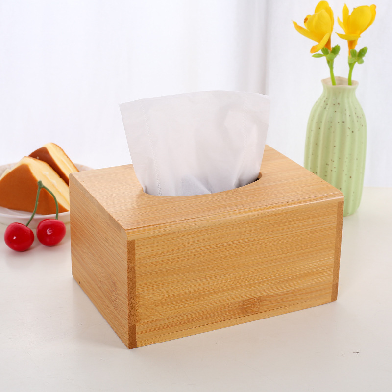 BambooMake.cn Bamboo tissue case  20*12*9, with opening cover on the bottom