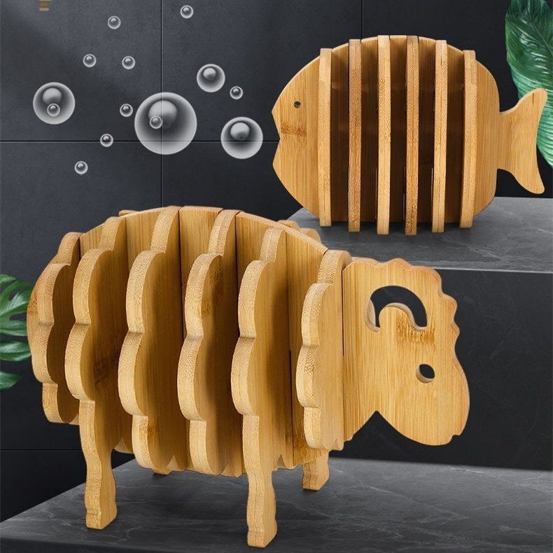 BambooMake.cn Lamb Bamboo Coasters