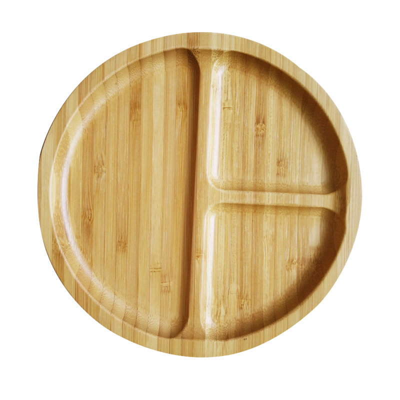 BambooMake.cn Bamboo Round Three-Compartment Food Tray